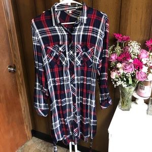 Plaid Shirt Dress/Duster
